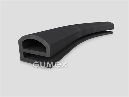 "e" Gummiprofil mit Loch, 19x24/4mm, 60°ShA, SBR, -40°C/+70°C, schwarz, 